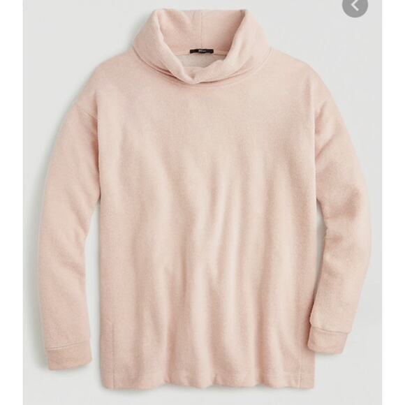 J. Crew Women's Pink Funnel Neck Fleece Sweatshirt Sweater Size Medium - Picture 6 of 7